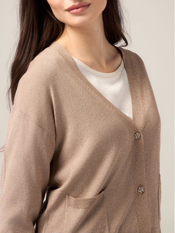 Oltre Oltre Cardigan M591J004951N002 Écru Cropp Fit