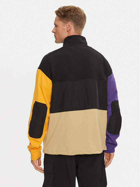 Colourwear Colourwear Majica dugih rukava Bloc Half Zip 70102538 Crna Regular Fit