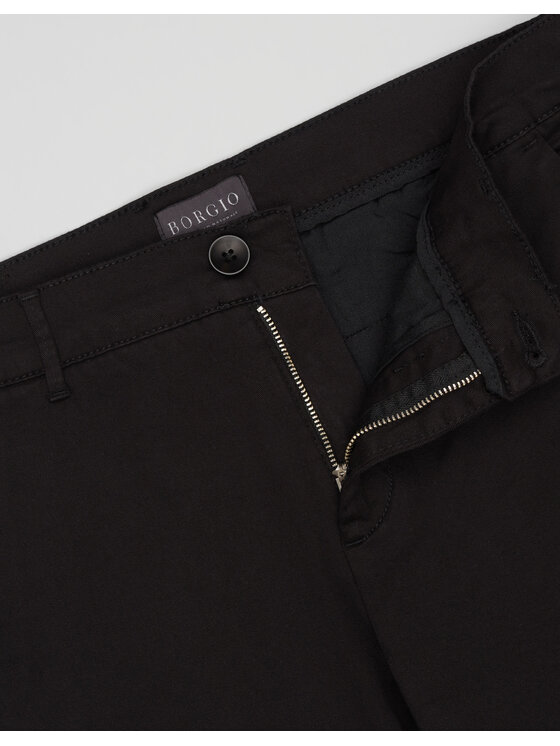 Borgio Borgio Spodnie materiałowe Menfi Czarny Classic Fit