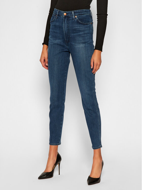 Wrangler Wrangler Jeansy Wriggler W2H0JC22T 112128604 Granatowy Skinny Fit
