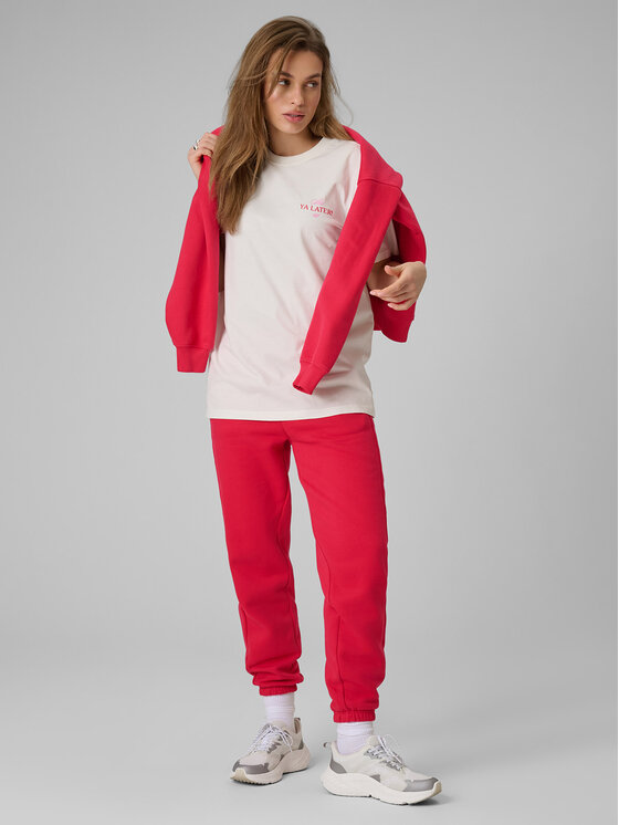 4F 4F T-Shirt WINTER CLUB Kremowy Loose Fit
