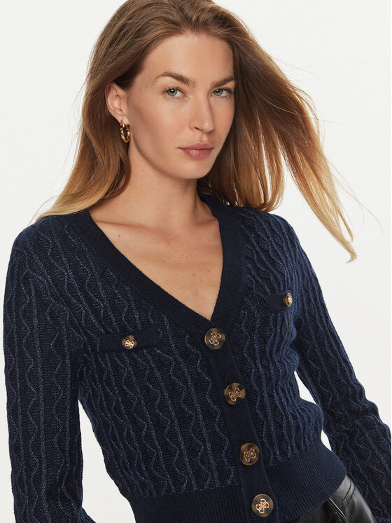 Guess Guess Pletena jopica Tiffany W4BR0F Z3K40 Modra Regular Fit
