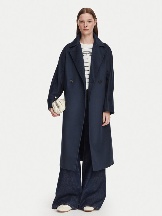Weekend Max Mara Weekend Max Mara Wollmantel Resina 2625016021 Dunkelblau Regular Fit