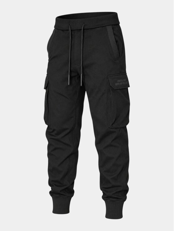 MADE BY SOCIETY MADE BY SOCIETY Spodnie materiałowe P17997FL2699990-PANTALON Czarny Basic Fit