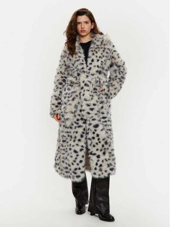 BARDOT BARDOT Pelzmantel 59775JB Grau Regular Fit