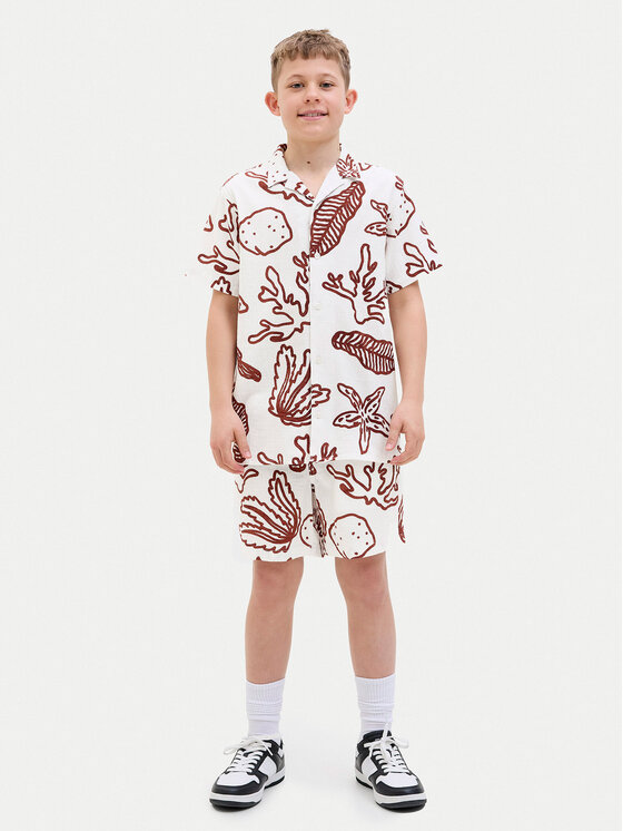 Jack & Jones Junior Jack & Jones Junior Bavlnené šortky 12277599 Écru Relaxed Fit