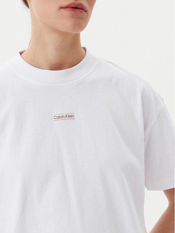 Calvin Klein Jeans Calvin Klein Jeans T-krekls Placed Institutional J20J225539 Balts Relaxed Fit