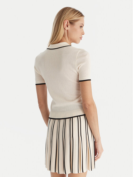 Guess Guess Тениска с яка и копчета Polo sweater Бежов Slim Fit