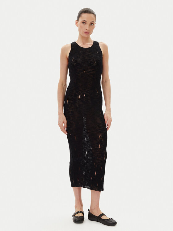 PINKO PINKO Úpletové šaty 105141 A2LP Černá Slim Fit