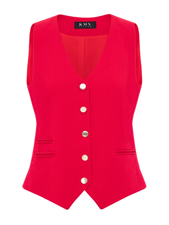 KMX KMX Kamizelka 192840008 Czerwony Fitted Fit