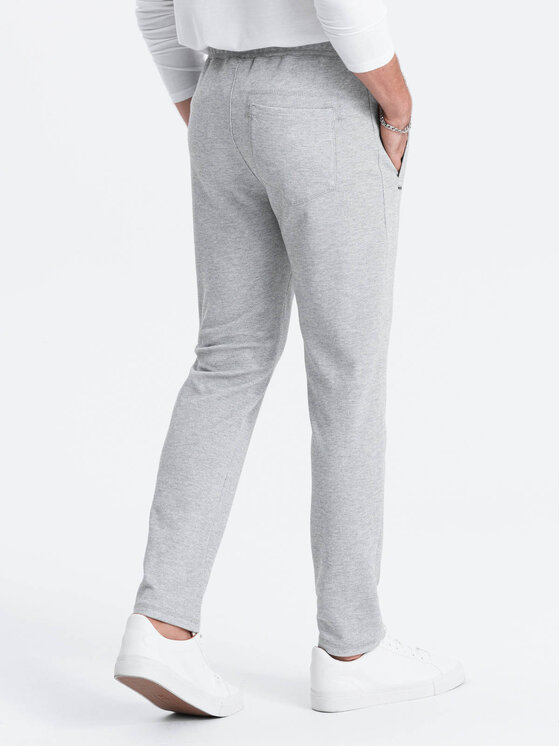 Ombre Ombre Spodnie dresowe OM-PASK-0166 Szary Carrot Fit
