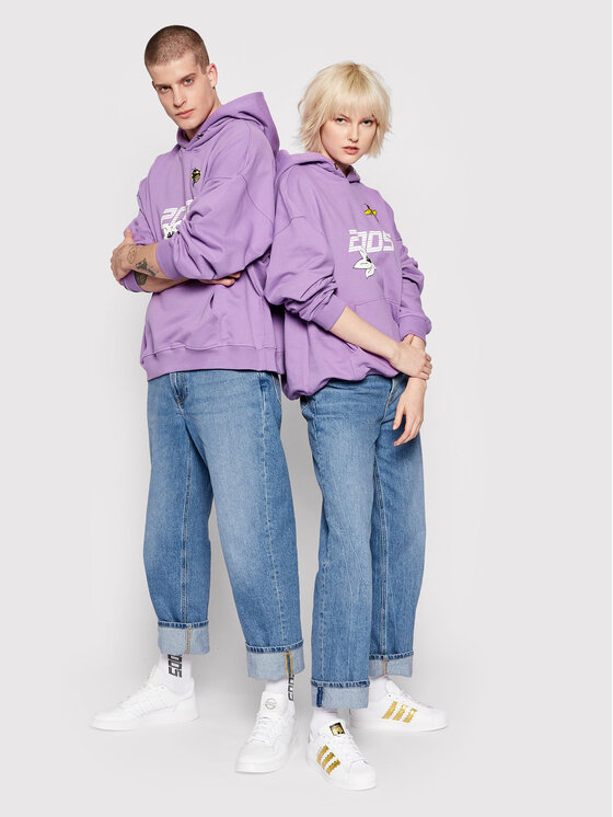 2005 2005 Mikina Unisex Garden Fialová Relaxed Fit