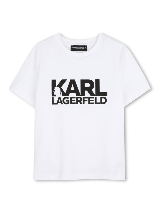 Karl Lagerfeld Kids Tricou Z31098 Alb Regular Fit