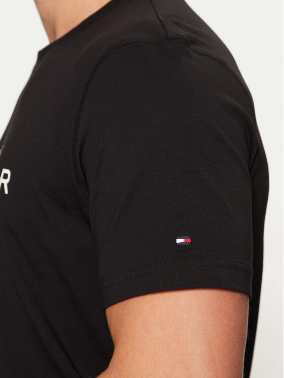Tommy Hilfiger Tommy Hilfiger Majica Big Logo Tee MW0MW37448 Črna Slim Fit