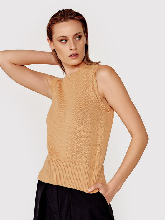 Simple Simple Top SWD011 Smeđa Regular Fit
