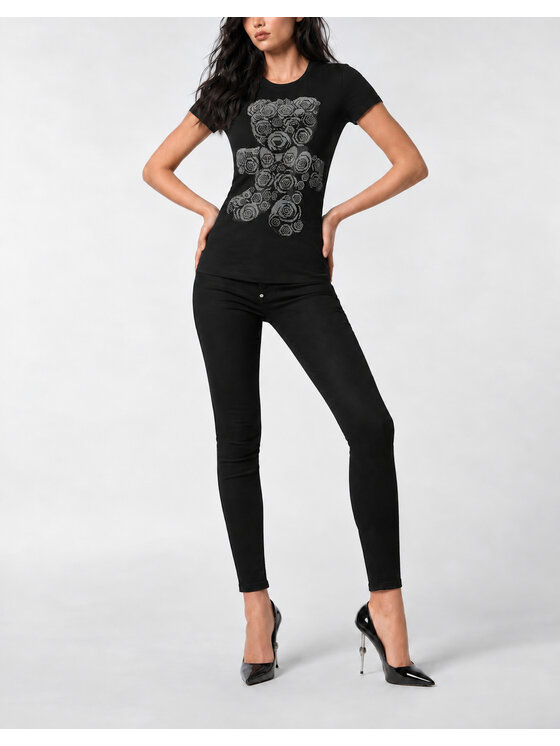 PHILIPP PLEIN PHILIPP PLEIN Tričko 31062 Čierna Skin Tight Fit