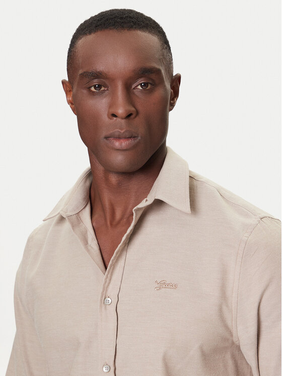 Guess Guess Camicia M5BH26 W1961 Beige Regular Fit
