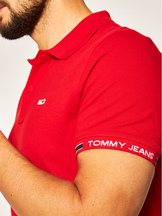Tommy Jeans Tommy Jeans Tricou polo Detail Rib DM0DM07803 Roșu Slim Fit