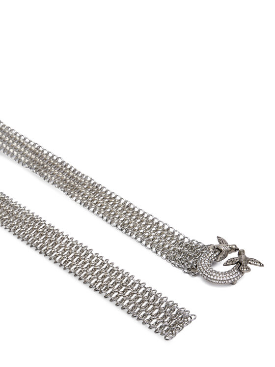 PINKO PINKO Dámsky opasok Strass Buckle Belt H2 105878 A2X8 Strieborná