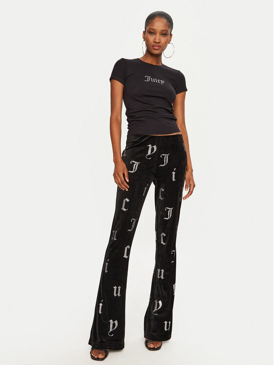 Juicy Couture Juicy Couture T-Shirt Dot Ruched JCWCT24311 Czarny Slim Fit