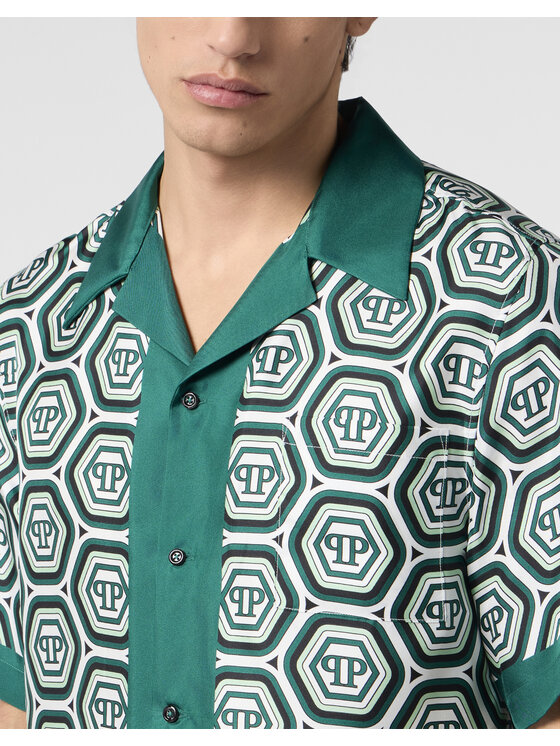 PHILIPP PLEIN PHILIPP PLEIN Koszula 30485 Zielony Regular Fit