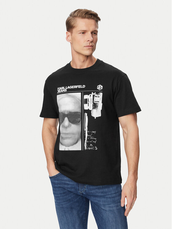 Karl Lagerfeld Jeans Tricou B2M17067 Negru Regular Fit