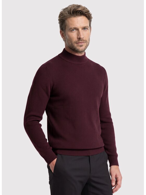 Pako Lorente Pako Lorente Golf P26WF-2X-029 Bordowy Straight Fit