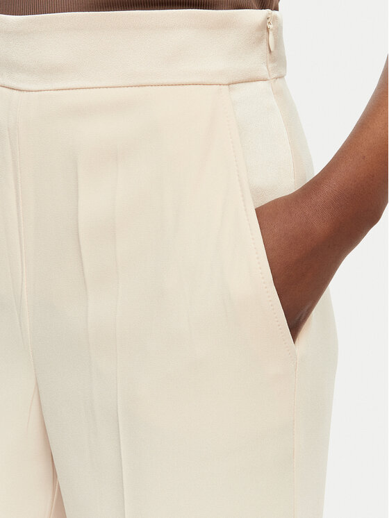 Marella Marella Pantaloni din material Stampa 2613131032 Bej Straight Fit