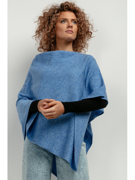 Ponczo Tessita, Niebieski, T419/10/OneSize