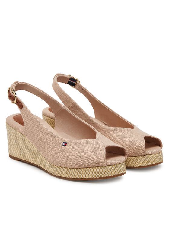 Tommy Hilfiger Tommy Hilfiger Espadrile Flag Mid Wedge Espad Slingback FW0FW08595 Ružičasta