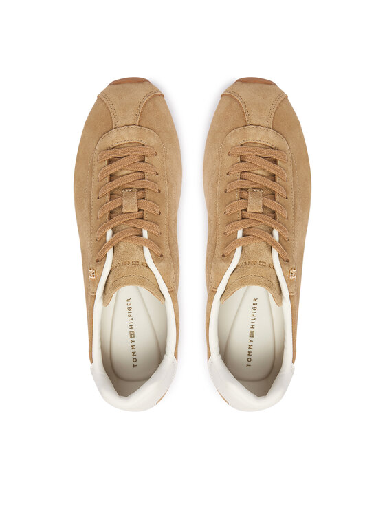 Tommy Hilfiger Tommy Hilfiger Laisvalaikio batai Th Bella Low Runner Suede FW0FW09189 Smėlio