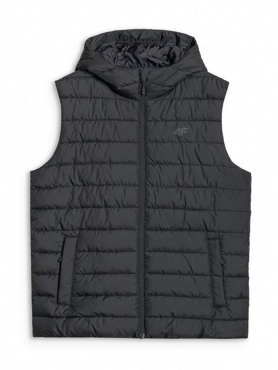 4F 4F Kamizelka MIDSHOP TEXTILE Czarny Regular Fit