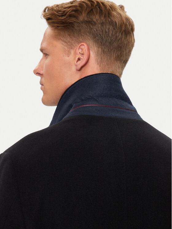 Tommy Hilfiger Tommy Hilfiger Płaszcz wełniany MW0MW36611 Czarny Regular Fit