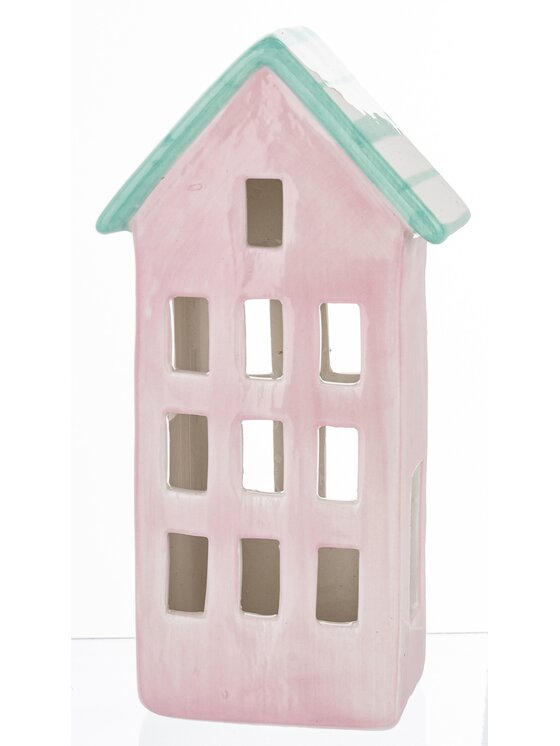 MIAhome MIAhome Lampion Ceramiczny domek GILLI Różowy