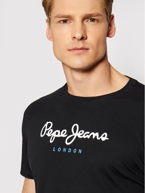 Pepe Jeans Pepe Jeans T-Shirt Eggo PM500465 Černá Regular Fit