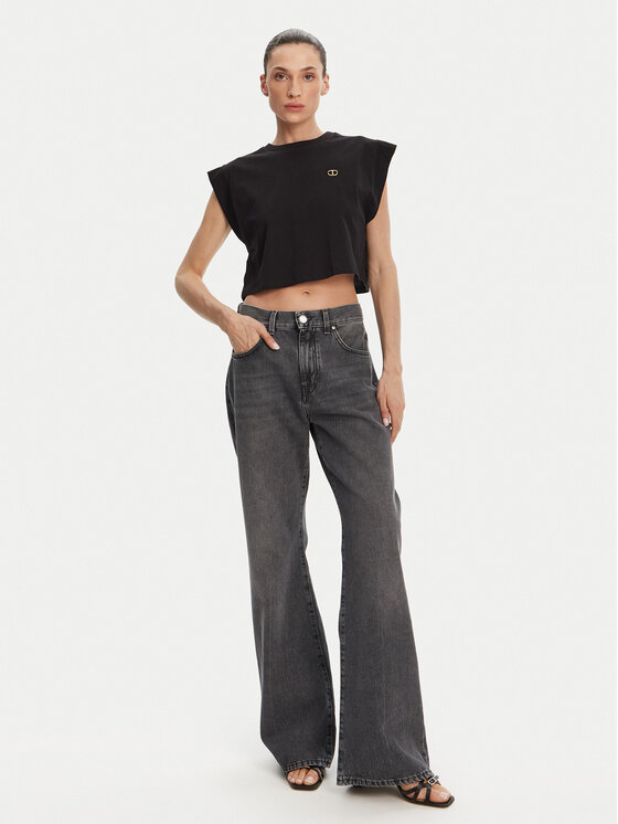 TWINSET TWINSET T-Shirt 251TT2043 Czarny Regular Fit