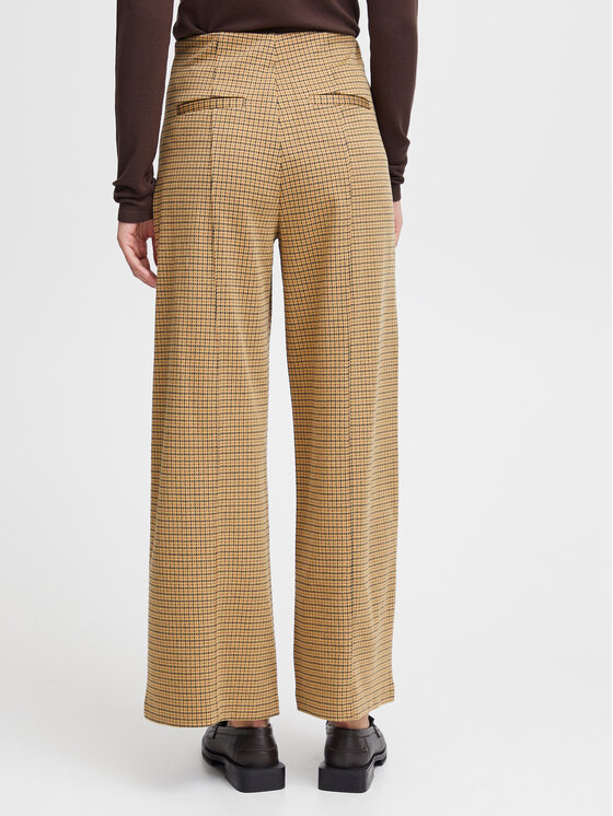 ICHI ICHI Riidest püksid 20115719 Pruun Relaxed Fit