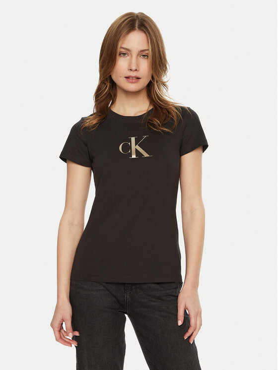 Calvin Klein Jeans Calvin Klein Jeans Póló Gradient J20J224982 Fekete Slim Fit