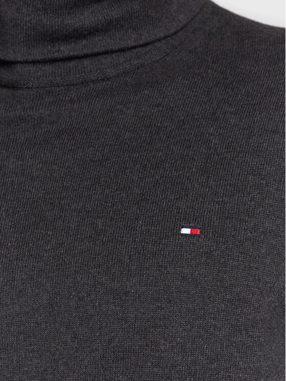 Tommy Hilfiger Tommy Hilfiger Krekls ar augstu apkakli Pima MW0MW28048 Pelēks Regular Fit