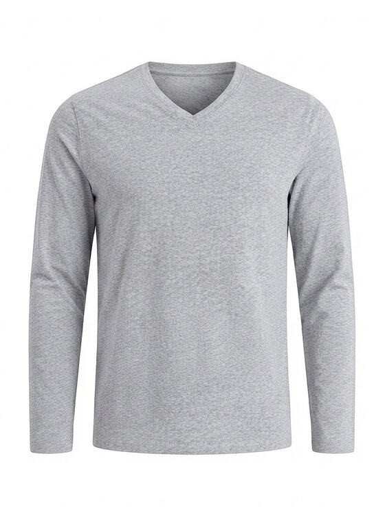 Ombre Ombre Longsleeve L171 Szary jasny Regular Fit