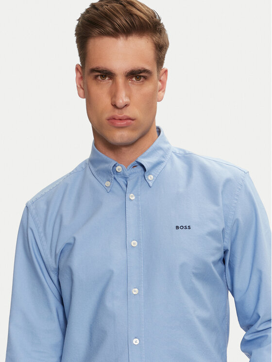 BOSS Boss Marškiniai H-Roan 50521996 Žydra Slim Fit