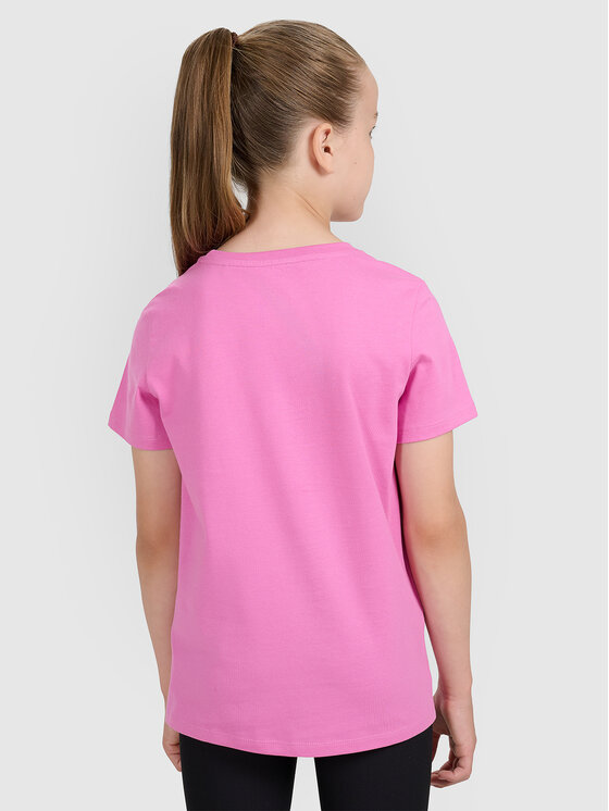 4F 4F T-Shirt BASIC+ Różowy Oversize