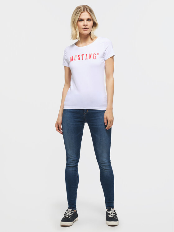 Mustang Mustang T-Shirt Aliina 1013222 Biały Regular Fit