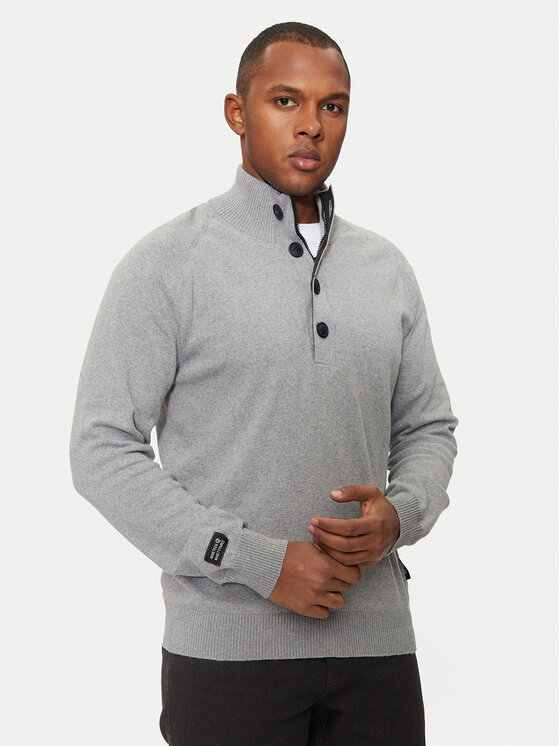 INDICODE INDICODE Pullover Khalip 35-772 Grau Regular Fit