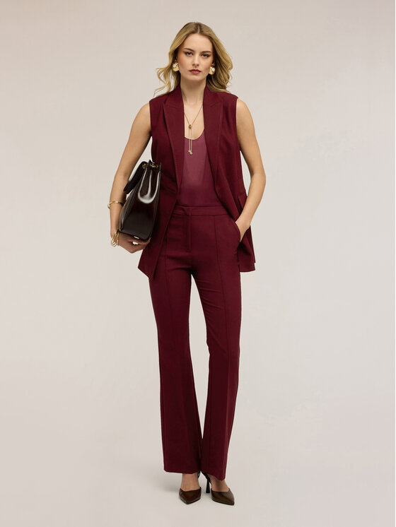Motivi Motivi Spodnie materiałowe P045Q004385N036 Bordowy Flare Fit
