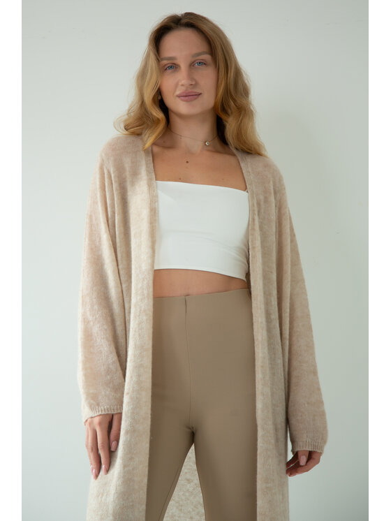 Fobya Fobya Kardigan F2042 Beżowy Basic Fit