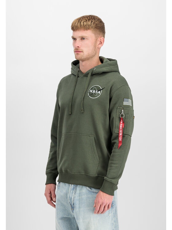 Alpha Industries Alpha Industries Mikina Space Shuttle Hoodie Zelená Regular Fit