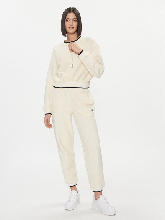 Tommy Hilfiger Tommy Hilfiger Суитшърт Smd Texture 1/2 Zip Swt Shirt WW0WW40574 Екрю Regular Fit