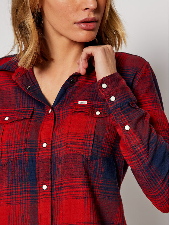Lee Lee Koszula jeansowa Western L45SGBOE 112110476 Czerwony Regular Fit