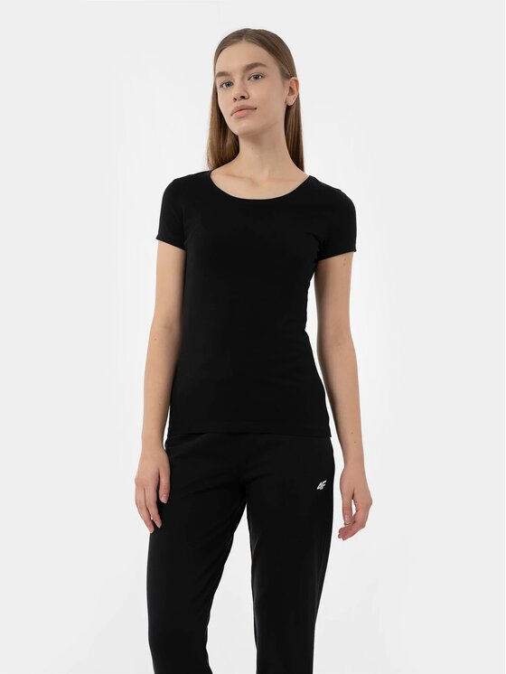 4F 4F T-Shirt 4FMM00TTSHF731-20S Czarny Regular Fit